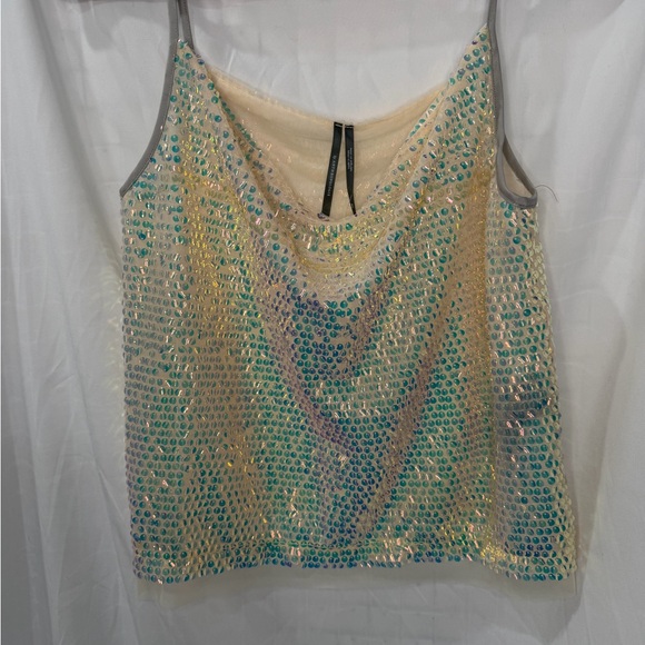 Anthropologie Tops - Anthropologie Iridescent Sequin Camisole size XS